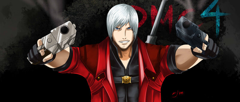 Character Holding Guns — Red
