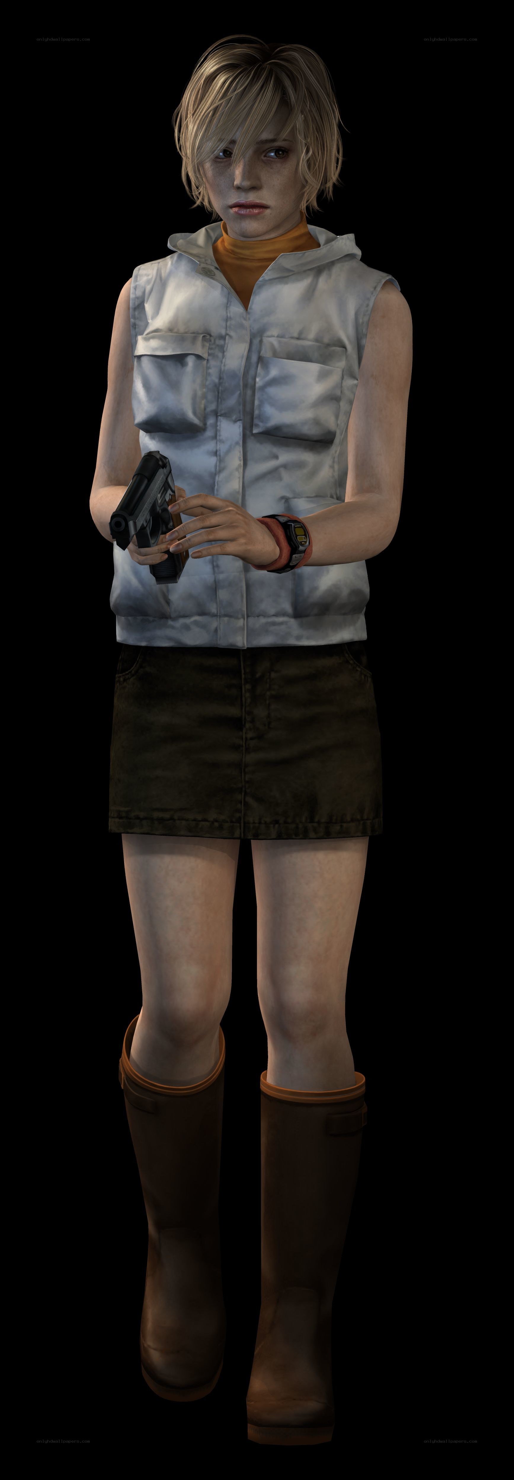 character holding handgun