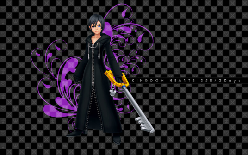 Character Holding Keyblade — Black, Dramatic