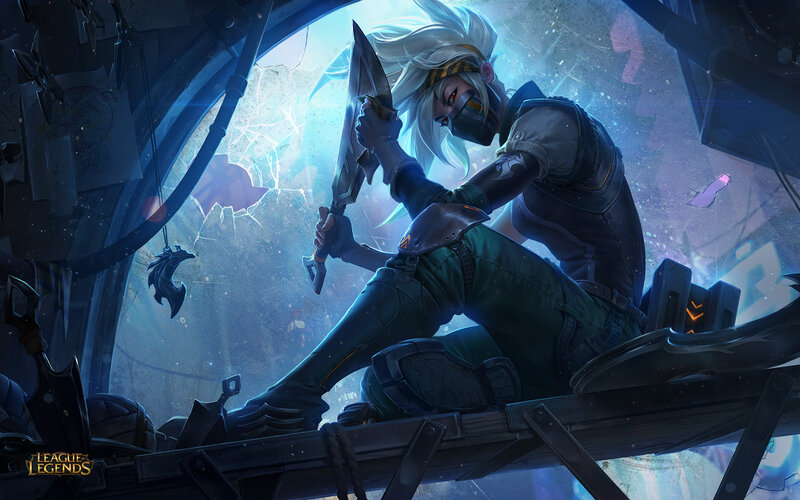 Character Holding Knives — Blue