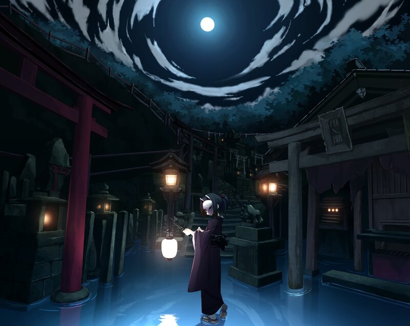Character Holding Lantern