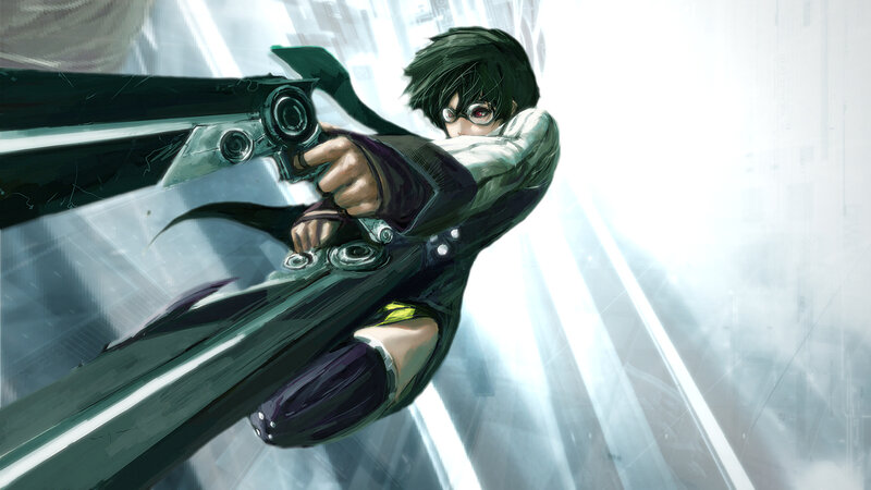 Character Holding Large Gun — Green
