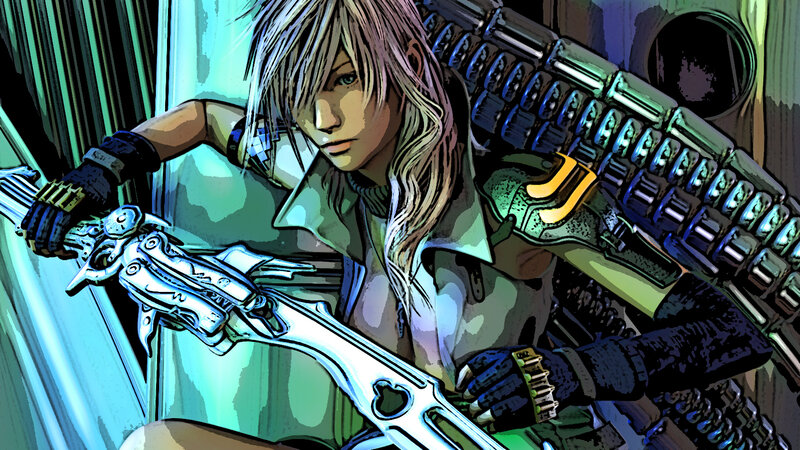 Character Holding Large Gun