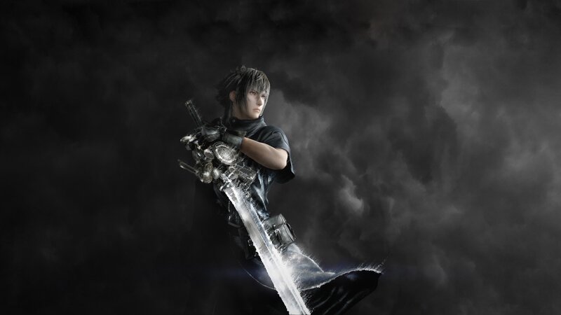 Character Holding Large Sword — Black, Dramatic, 3d Render