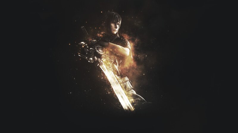 Character Holding Large Sword — Black, Dramatic, Night, Digital Art