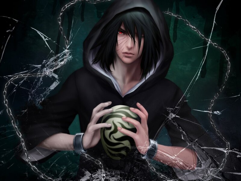 Character Holding Orb — Black