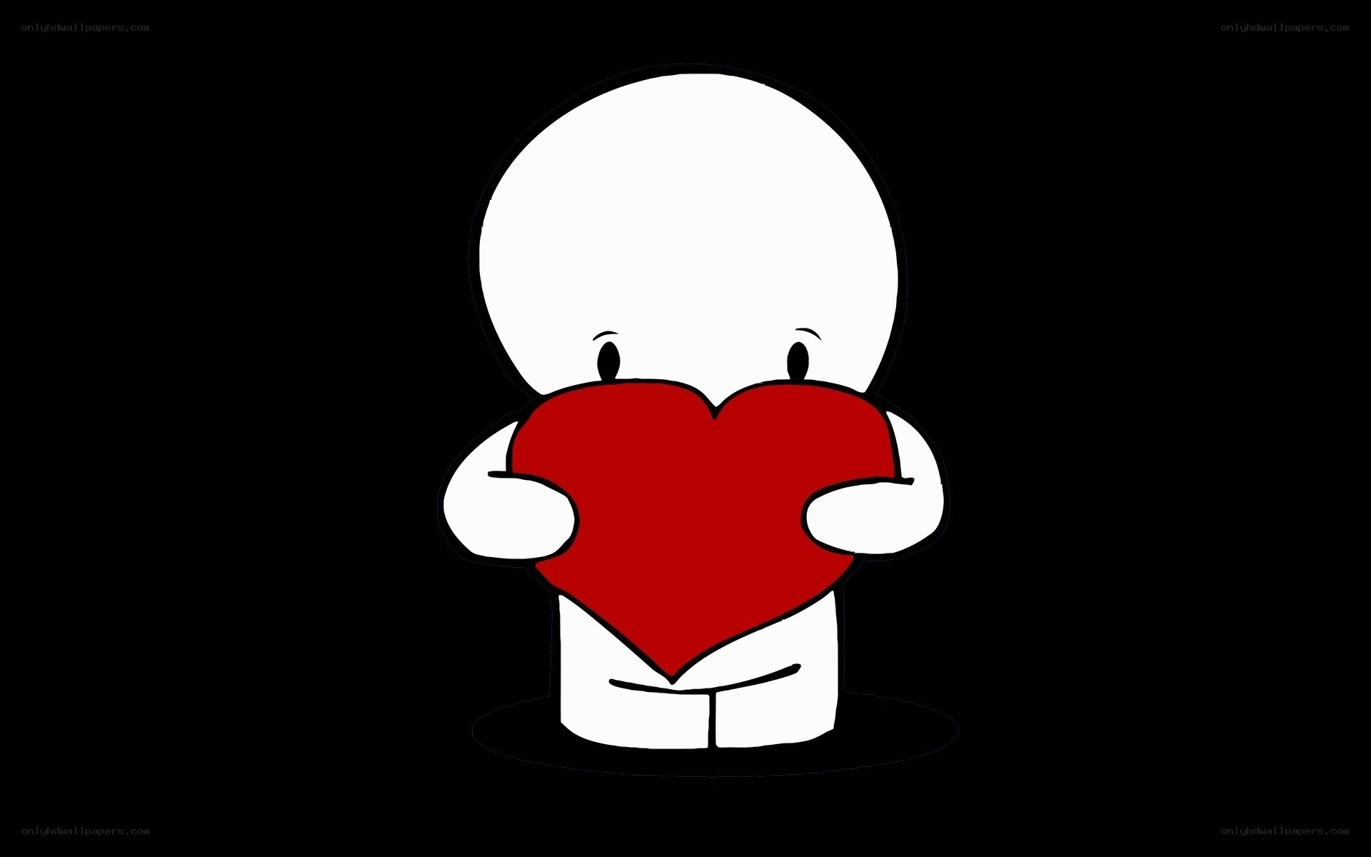 character holding red heart