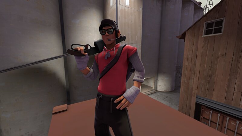 Character Holding Rifle — Red