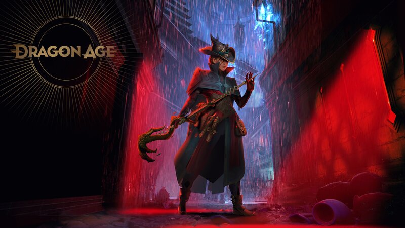Character Holding Staff — Red, Dramatic