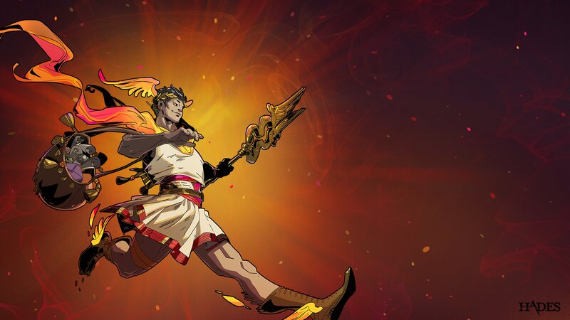Character Holding Staff — Red