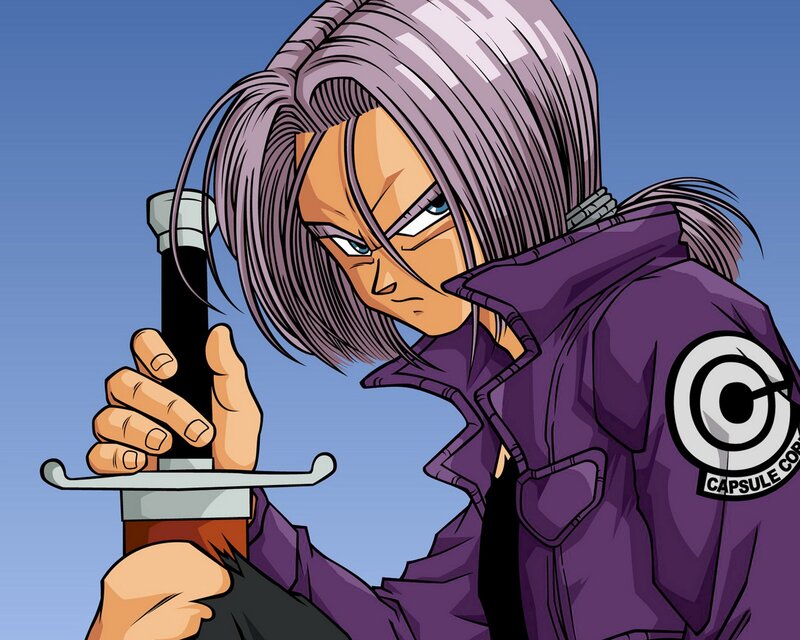 Character Holding Sword — Purple, Determined, Anime