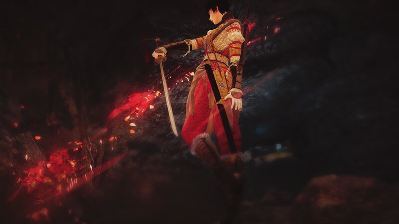 Character Holding Sword — Red