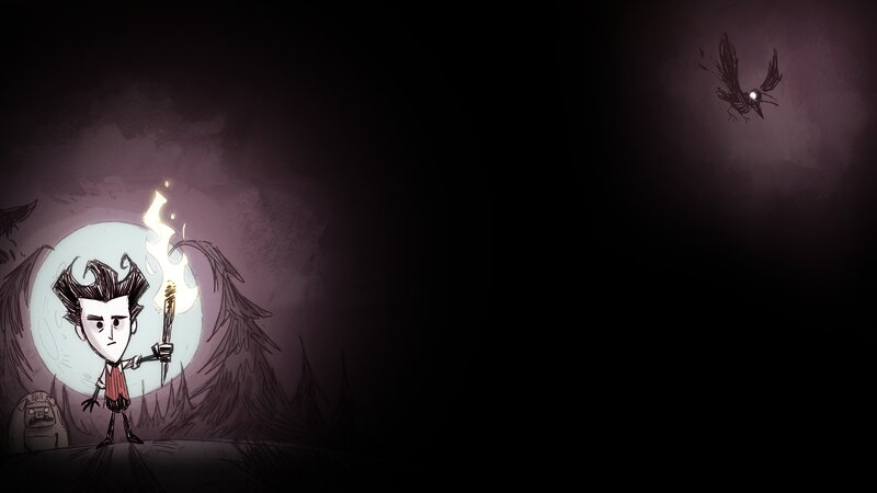 Character Holding Torch — Black, Dark, Tense