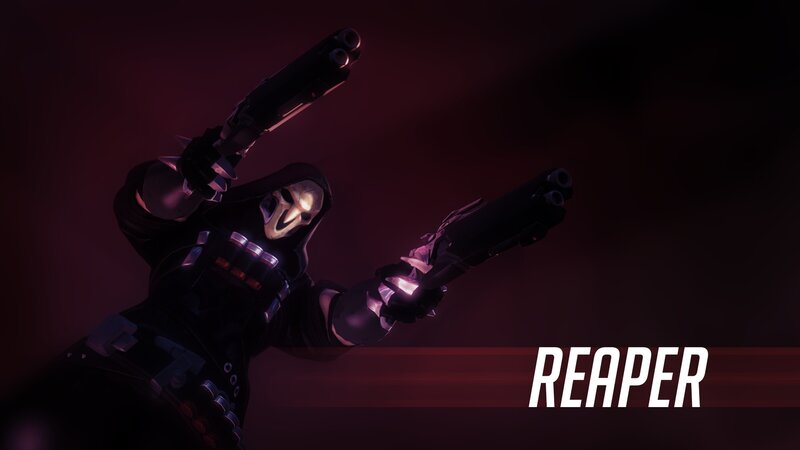 Character Holding Two Guns — Black, Dramatic