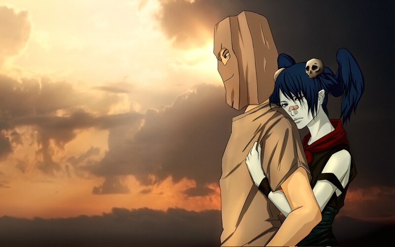 Character Hugging Another