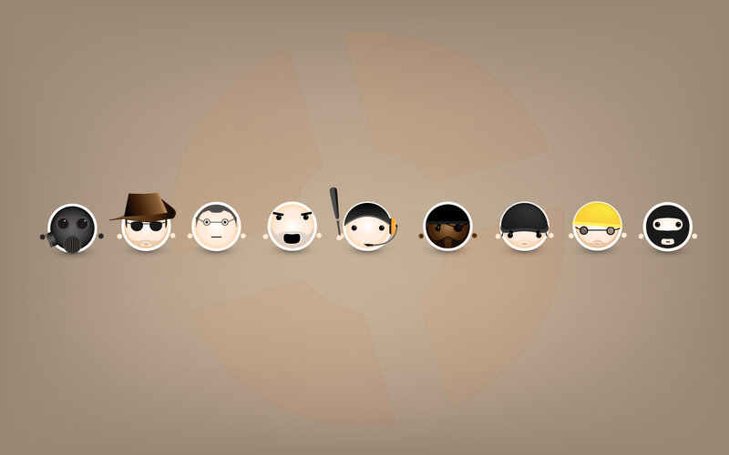 Character icons in a row