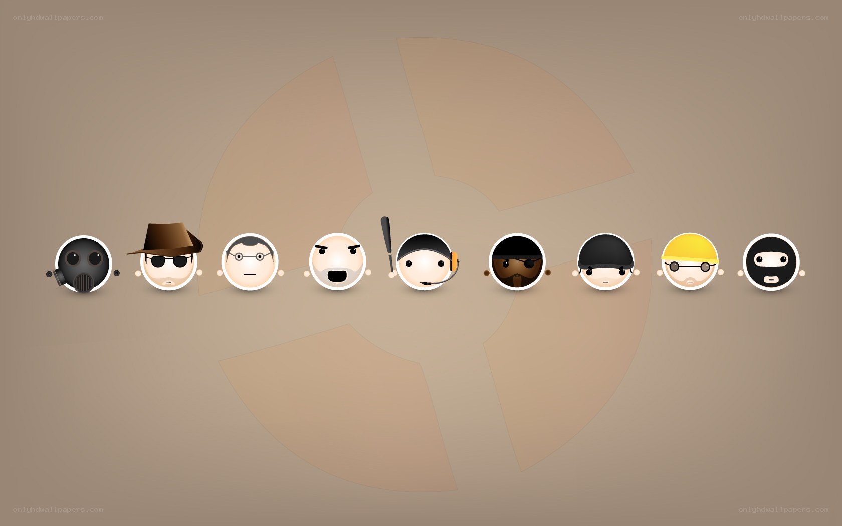 Character icons in a row