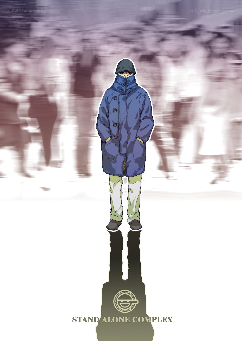 Character in a blue coat