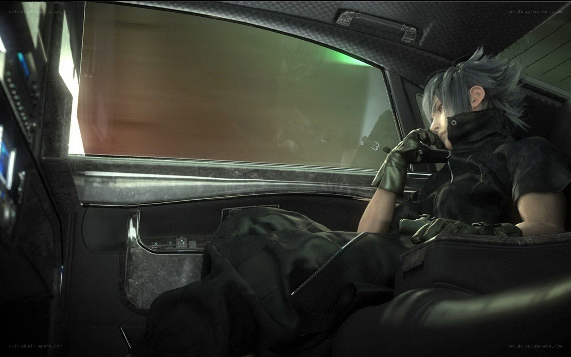 Character in a car interior
