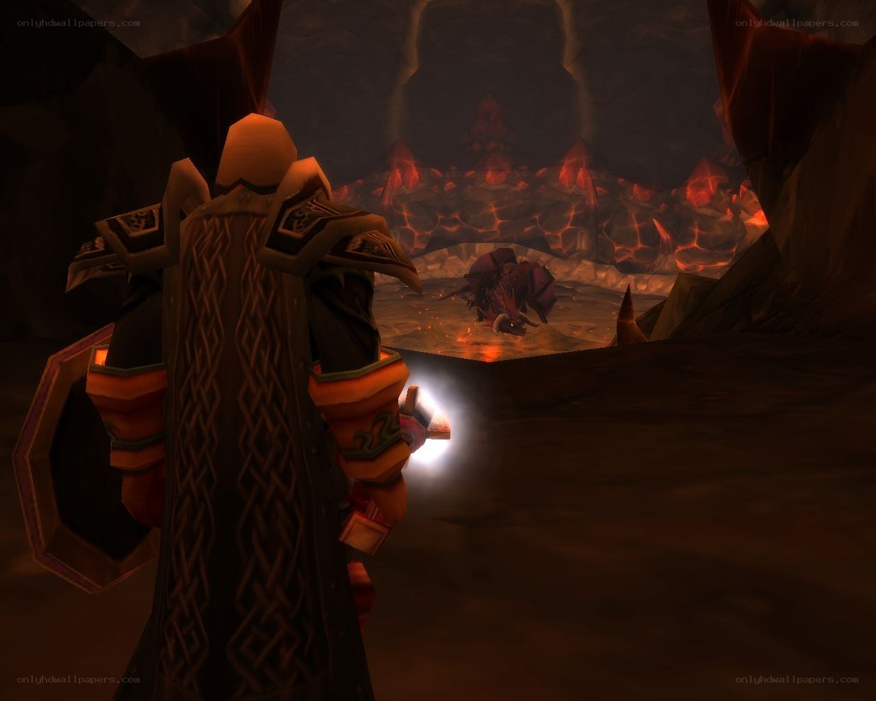 character in a cave