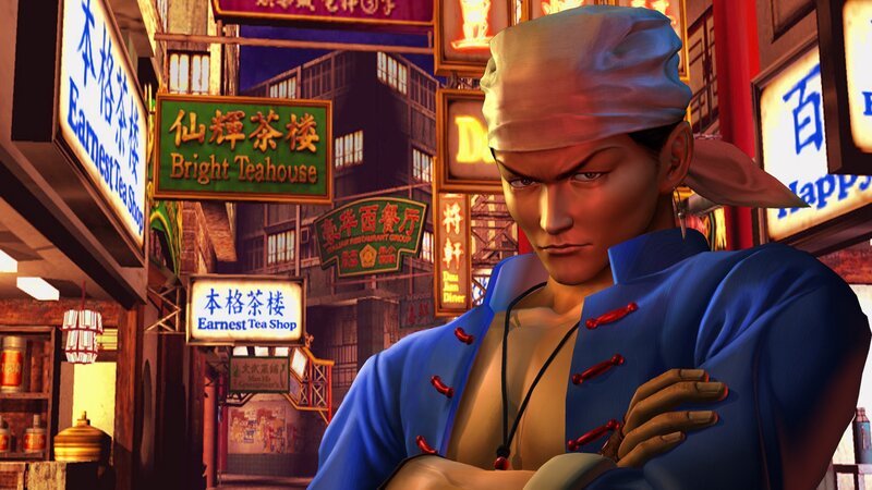 character in a city street