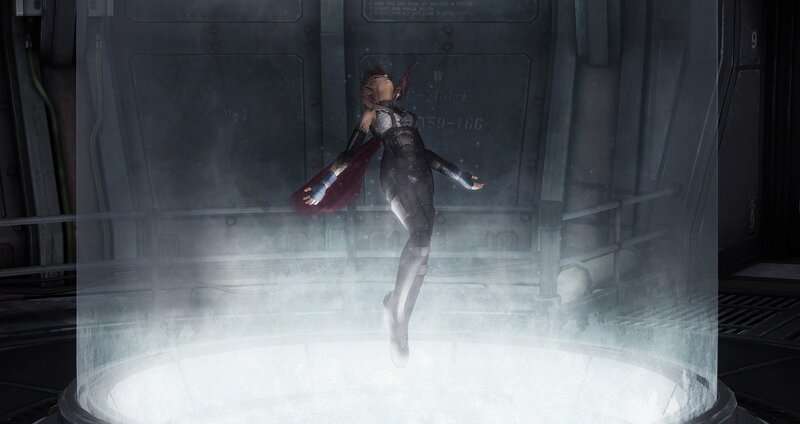 Character in a cryo-pod