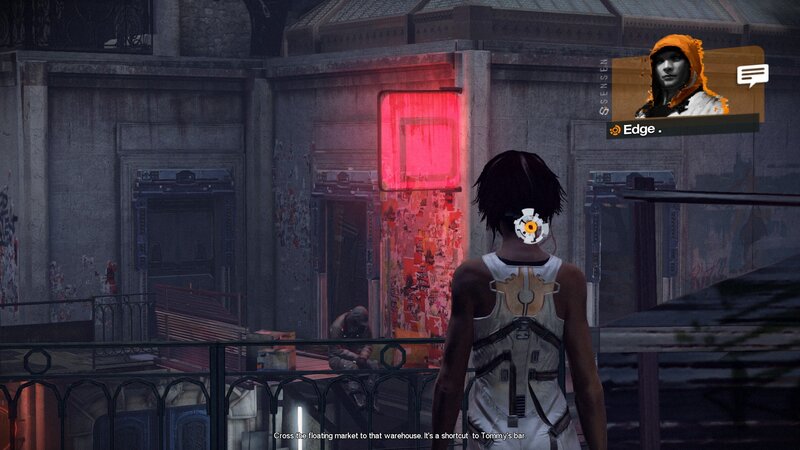 Character in a cyberpunk city