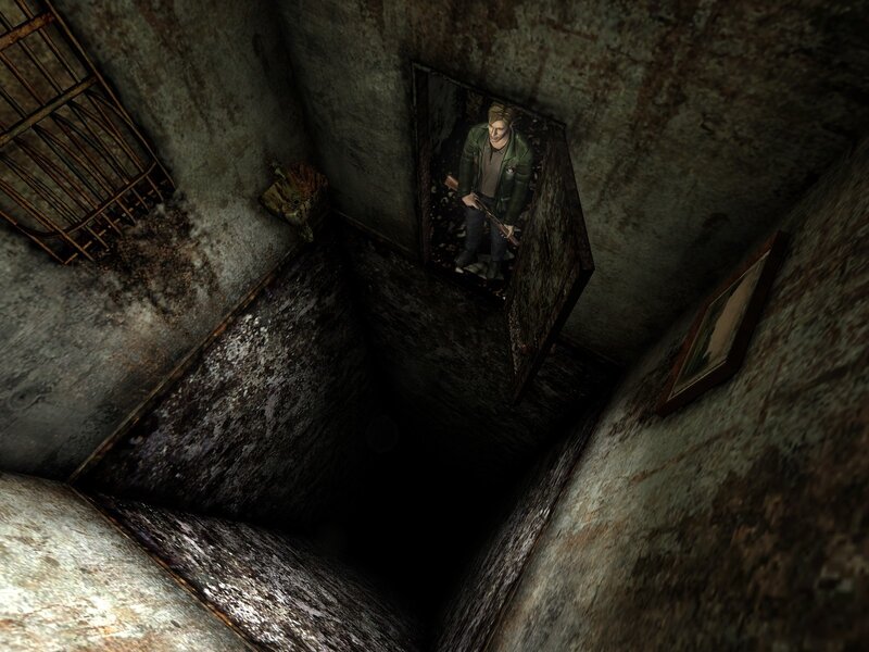 character in a dark basement