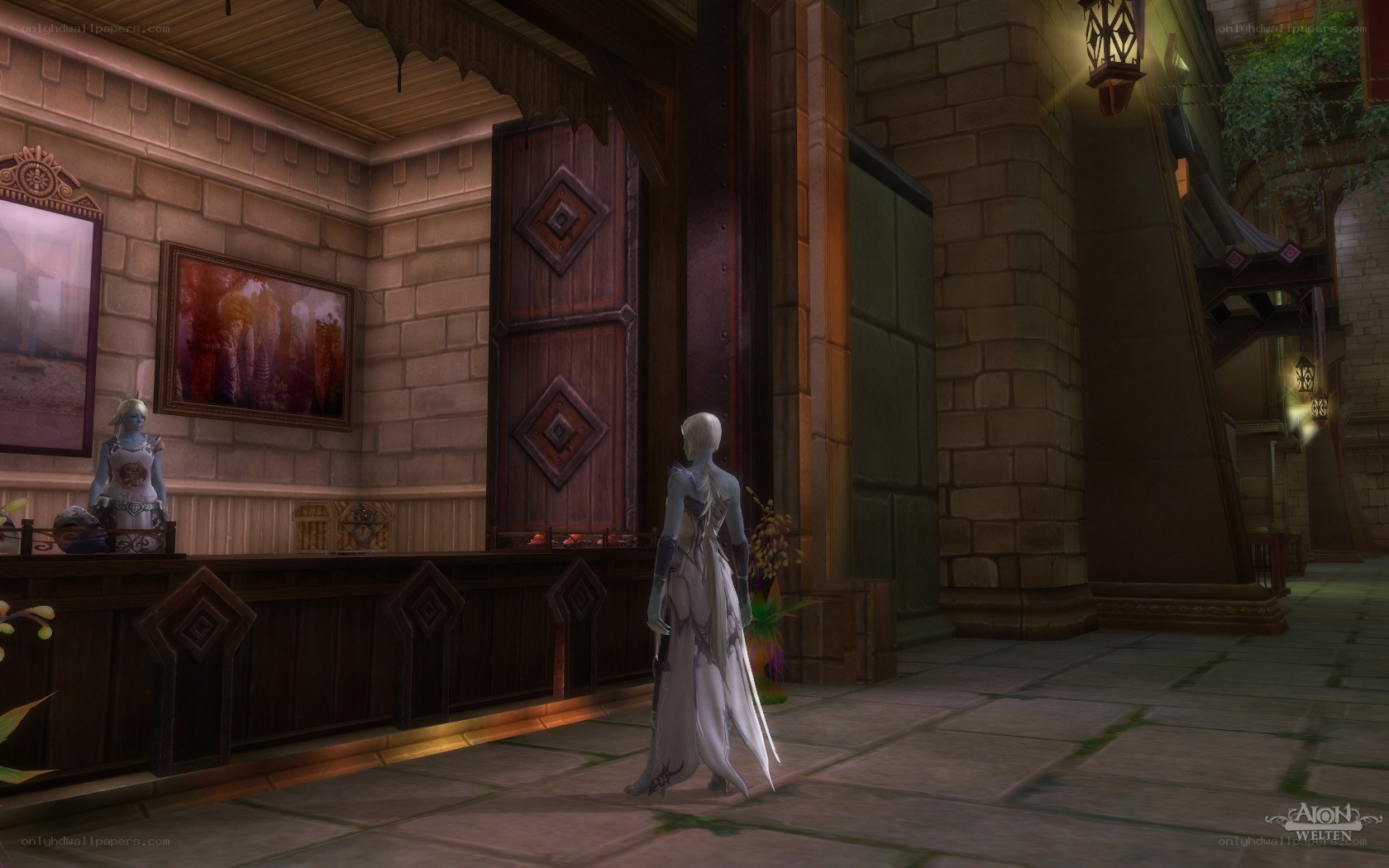 Character in a fantasy inn