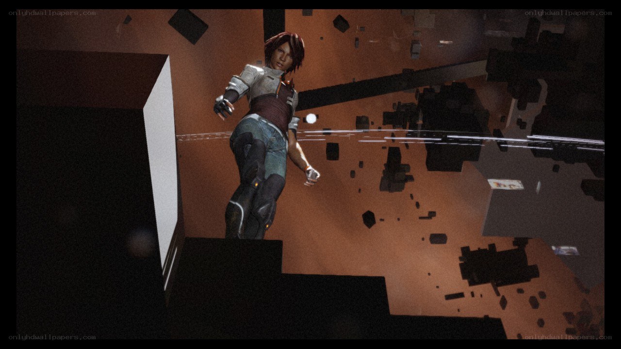 character in a floating debris field