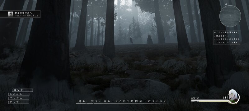 Character in a Foggy Forest