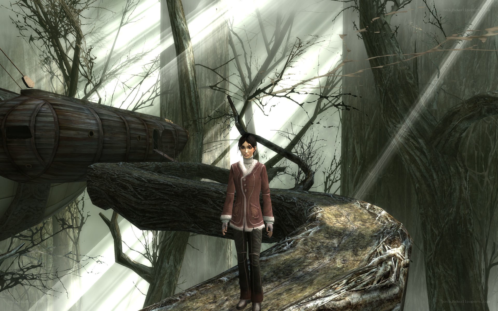 character in a forest scene