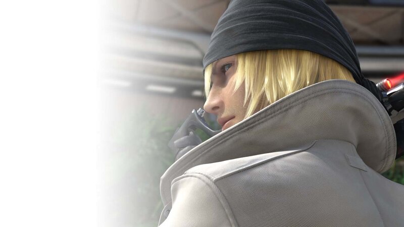 character in a gray coat