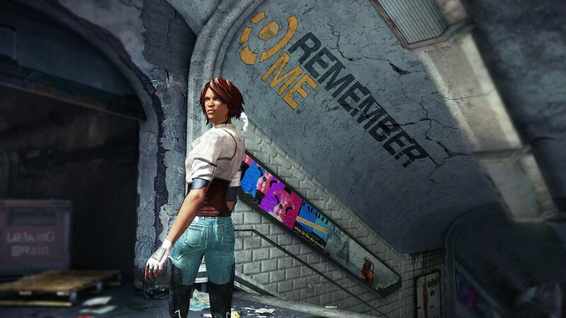 Character in a gritty urban setting