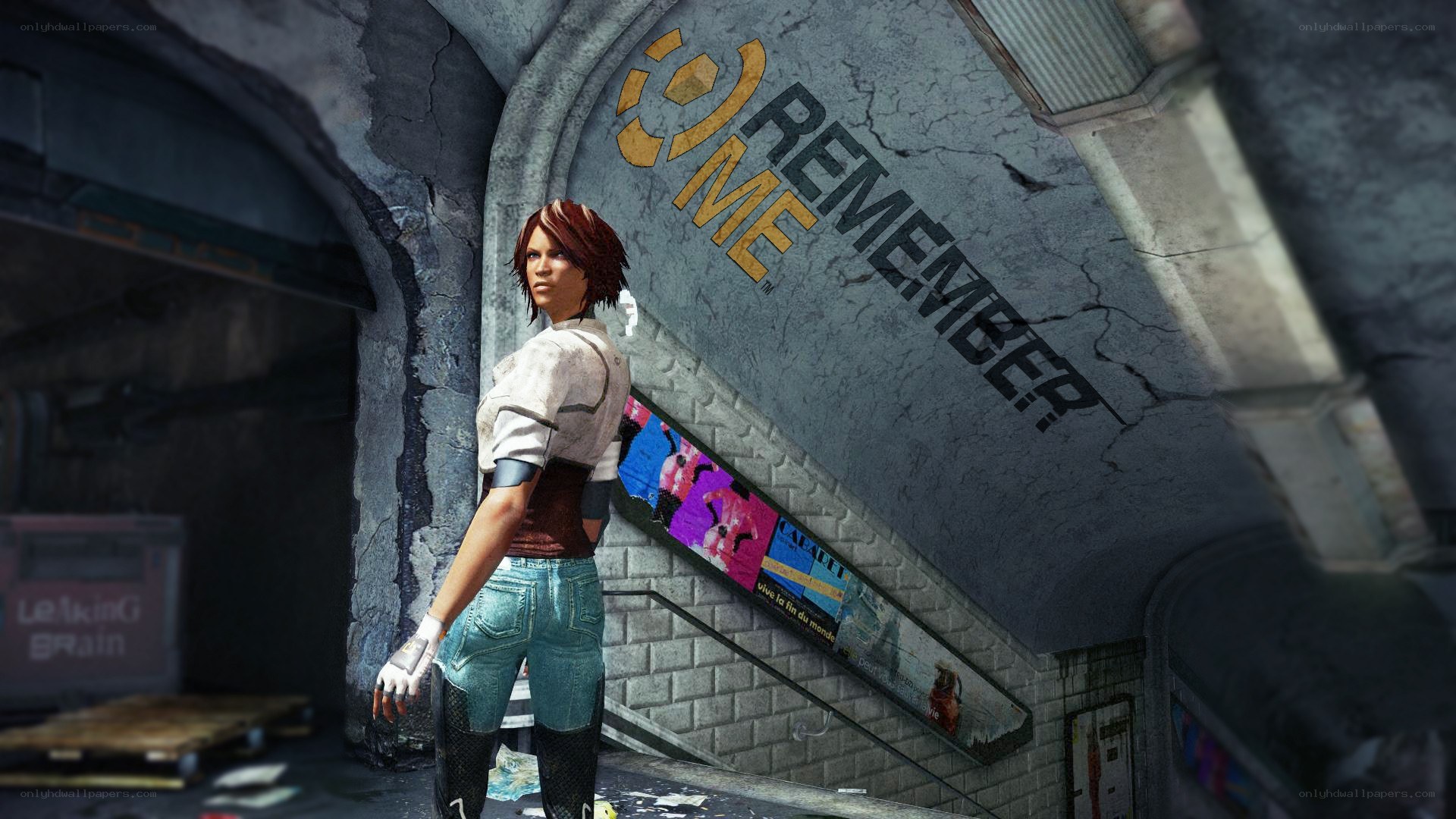 Character in a gritty urban setting
