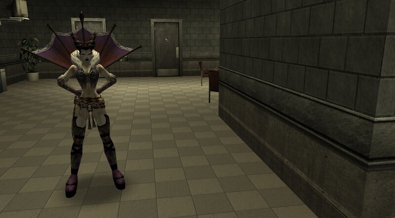 character in a hallway