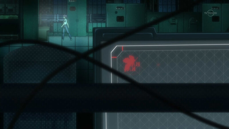 Character in a high-tech facility
