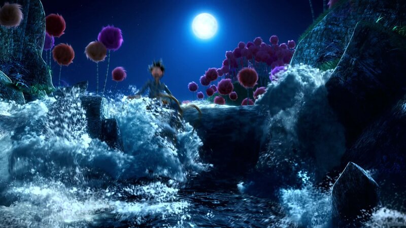 character in a river at night
