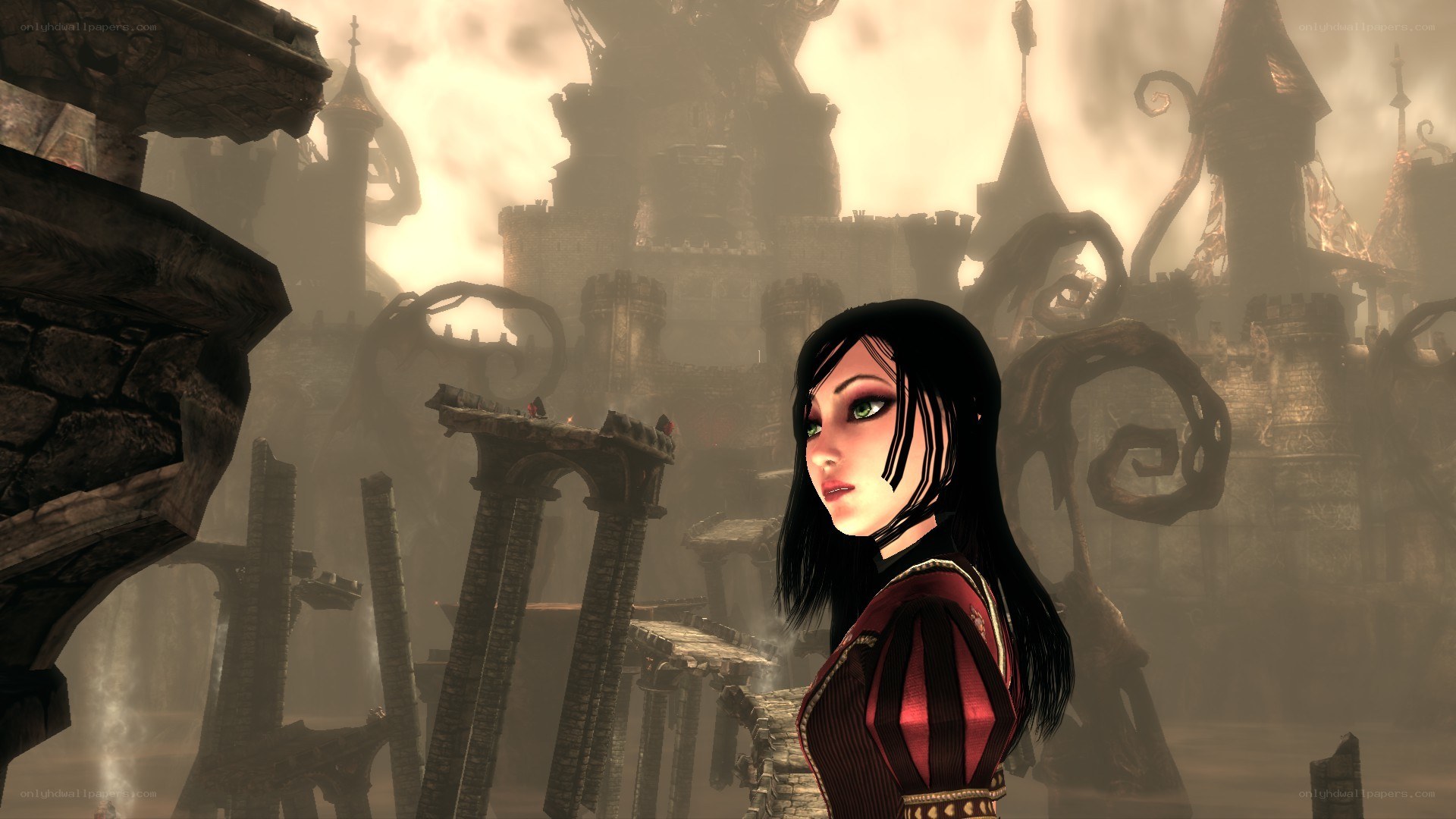 character in a ruined castle