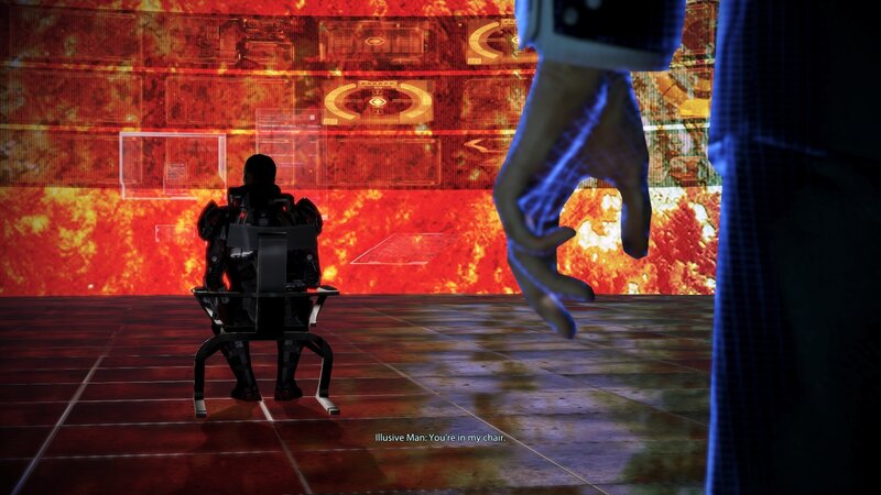 Character in a sci-fi chair