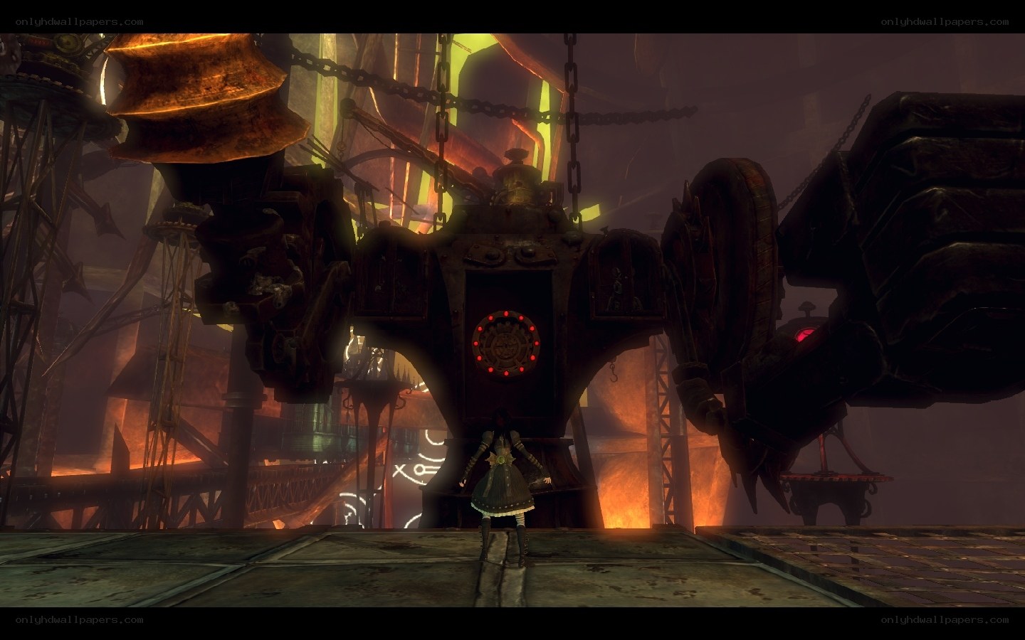 Character in a steampunk factory