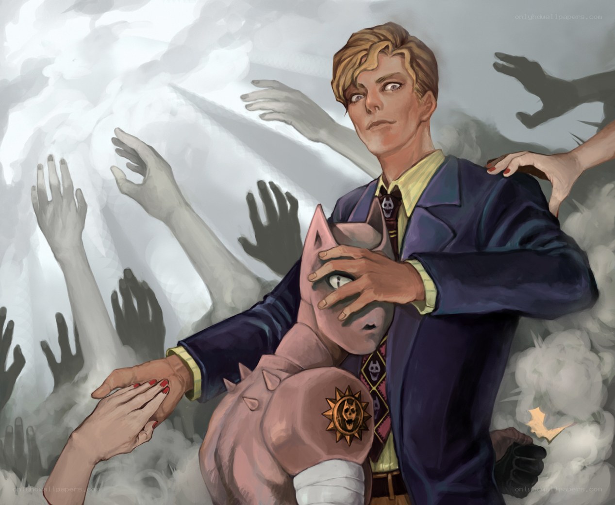Character in a suit with a mask
