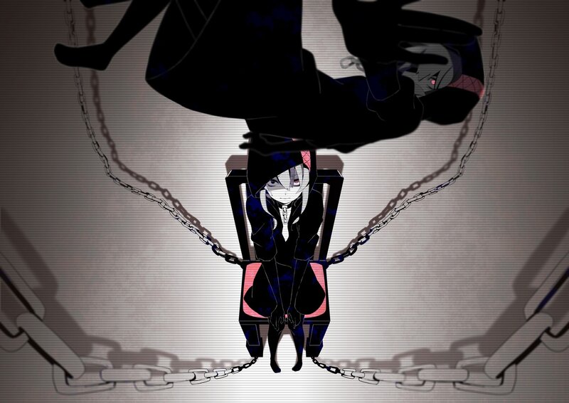 Character in a suspended chair