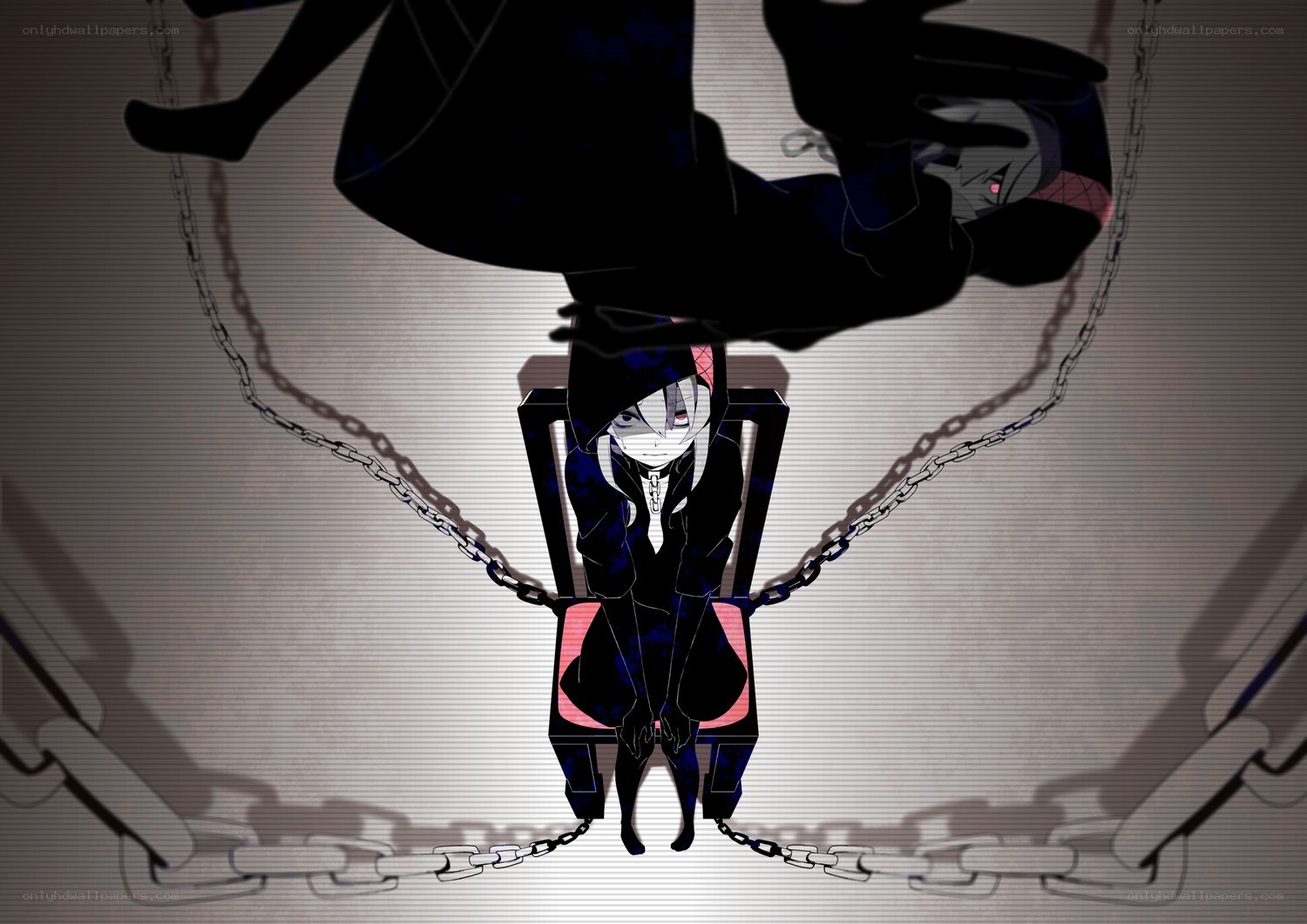 Character in a suspended chair