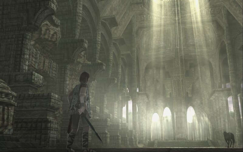 Character in Ancient Ruin — Gray, Serene