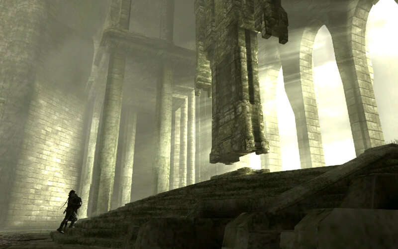 Character in Ancient Ruins — Gray, Dramatic, 3d Render