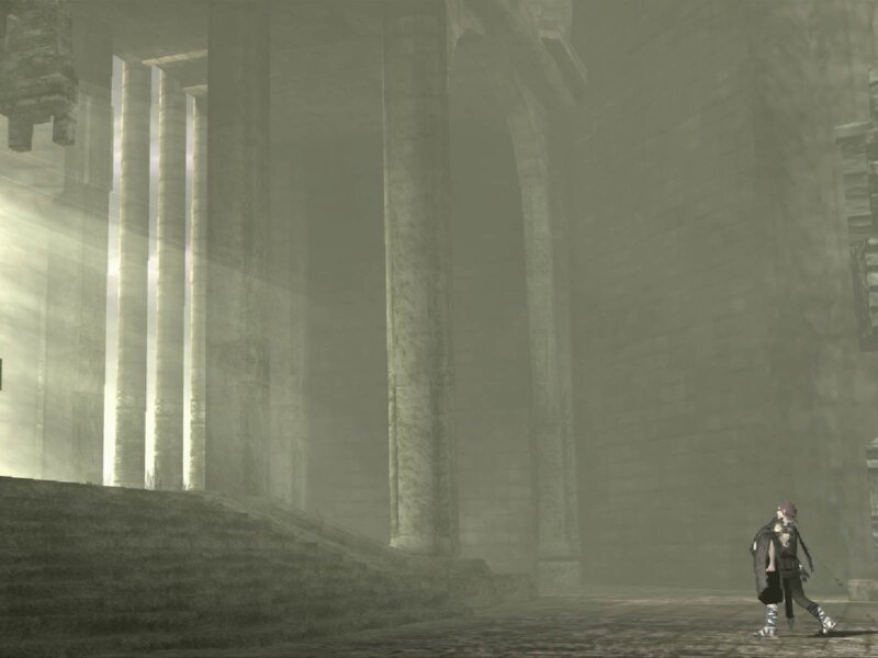 Character in Ancient Ruins — Gray
