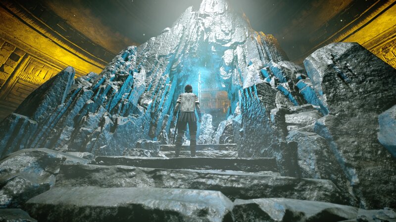 Character in Armor — Blue, Dramatic, 3d Render