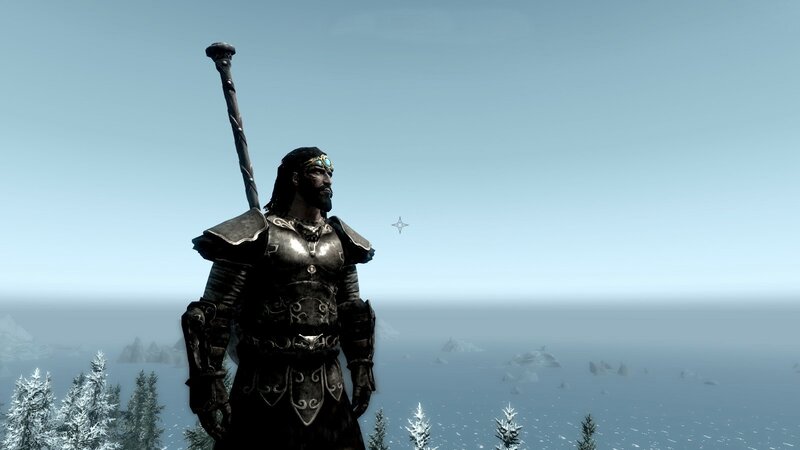 character in armor overlooking sea