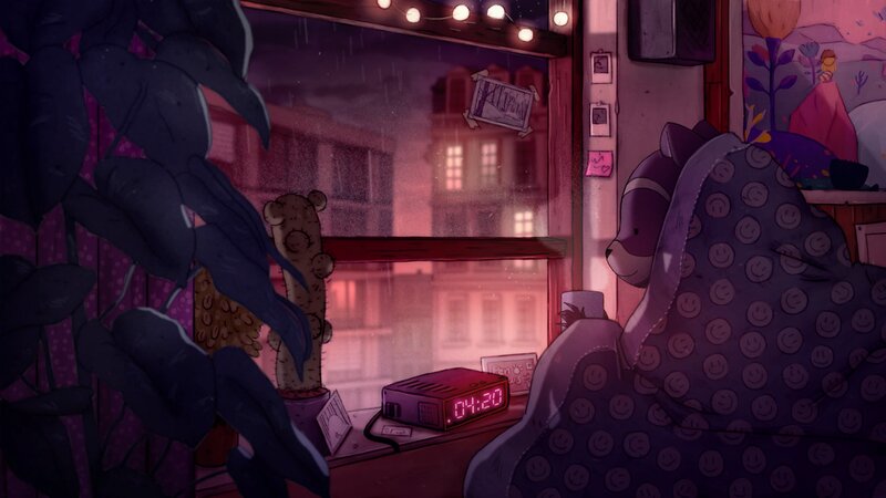 Character in Bed at Night